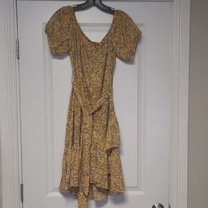 H&M Asymmetrical Yellow Floral Dress